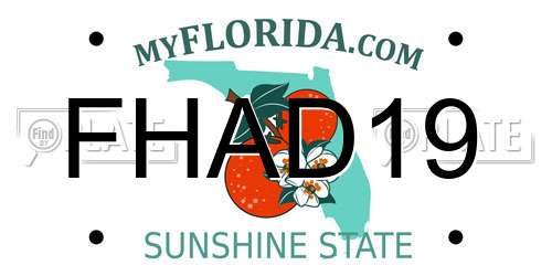 FHAD19 Florida License Plate