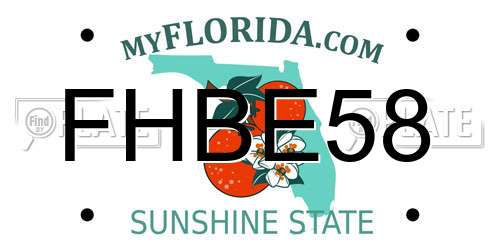 FHBE58 Florida License Plate