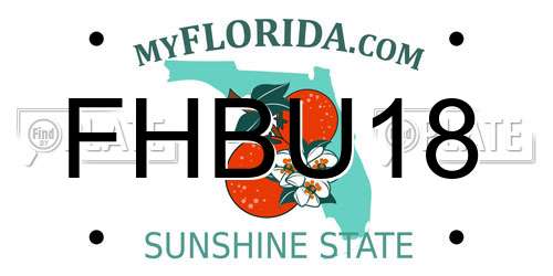 FHBU18 Florida License Plate