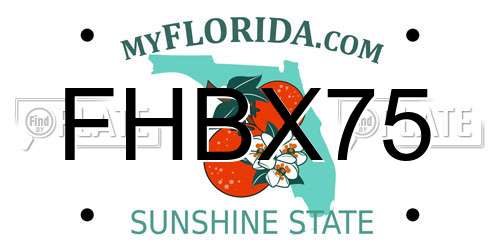 FHBX75 Florida License Plate