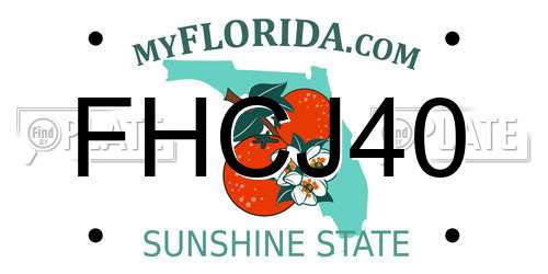 FHCJ40 Florida License Plate