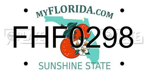 FHF0298 Florida License Plate