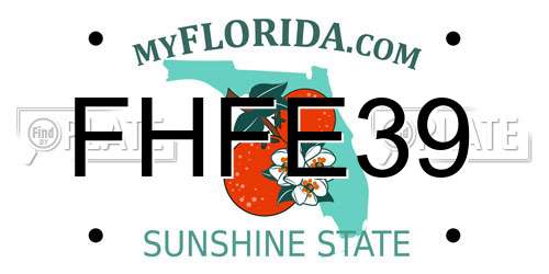 FHFE39 Florida License Plate