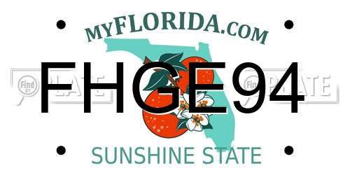 FHGE94 Florida License Plate