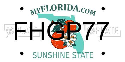 FHGP77 Florida License Plate