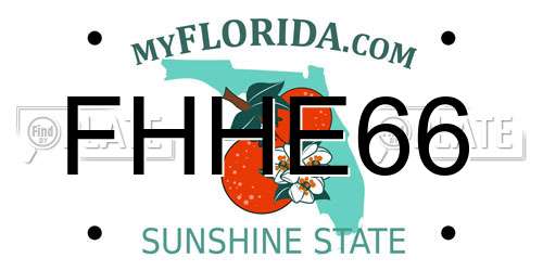 FHHE66 Florida License Plate
