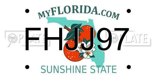 FHJJ97 Florida License Plate