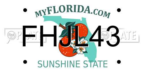 FHJL43 Florida License Plate