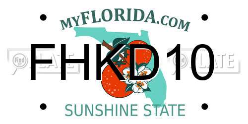 FHKD10 Florida License Plate