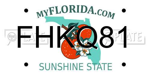 FHKQ81 Florida License Plate