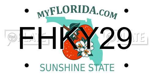 FHKY29 Florida License Plate