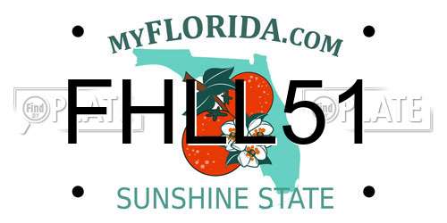 FHLL51 Florida License Plate
