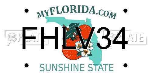 FHLV34 Florida License Plate