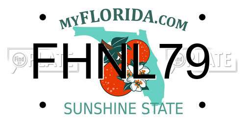 FHNL79 Florida License Plate