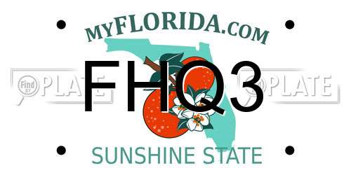 FHQ3 Florida License Plate