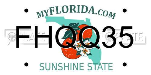 FHQQ35 Florida License Plate