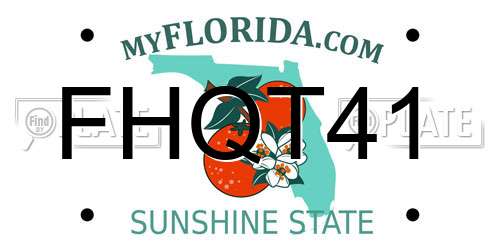 FHQT41 Florida License Plate