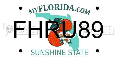 FHRU89 Florida License Plate