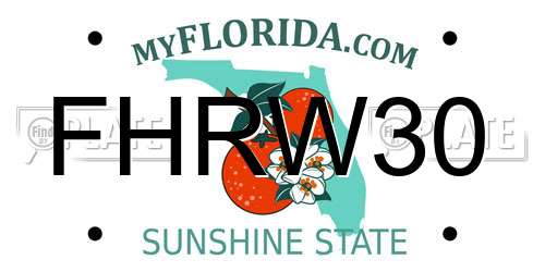 FHRW30 Florida License Plate
