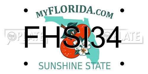 FHSI34 Florida License Plate