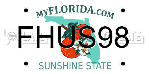 FHUS98 Florida License Plate