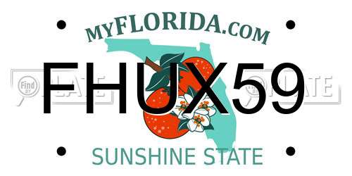 FHUX59 Florida License Plate