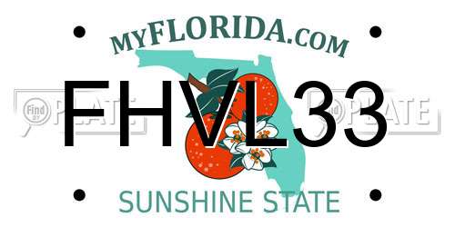 FHVL33 Florida License Plate