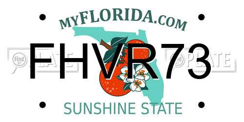 FHVR73 Florida License Plate