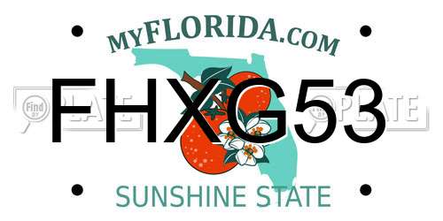 FHXG53 Florida License Plate