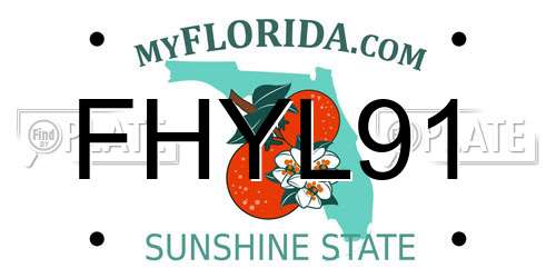 FHYL91 Florida License Plate