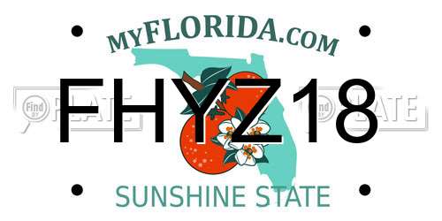 FHYZ18 Florida License Plate