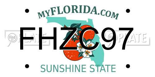 FHZC97 Florida License Plate
