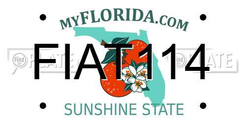 FIAT114 Florida License Plate