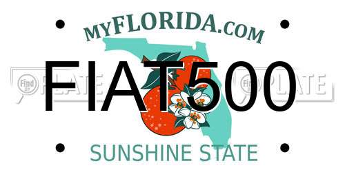 FIAT500 Florida License Plate
