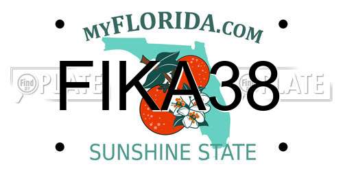 FIKA38 Florida License Plate