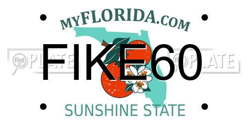 FIKE60 Florida License Plate