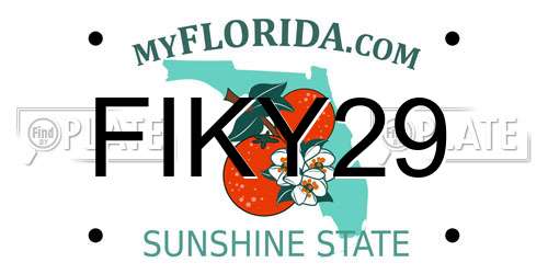 FIKY29 Florida License Plate
