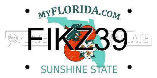 FIKZ39 Florida License Plate