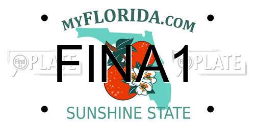 FINA1 Florida License Plate
