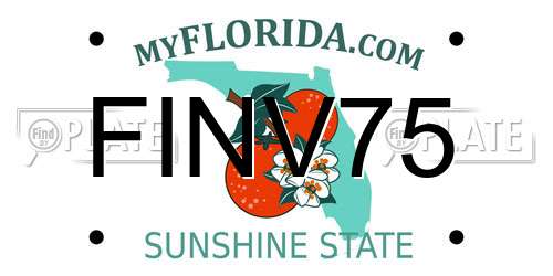 FINV75 Florida License Plate