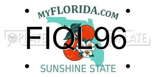 FIQL96 Florida License Plate