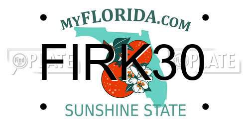 FIRK30 Florida License Plate