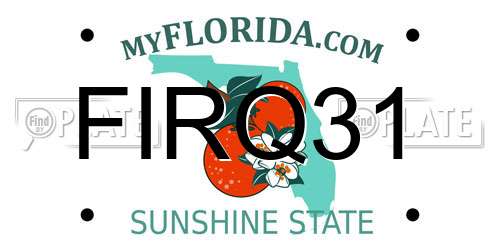 FIRQ31 Florida License Plate