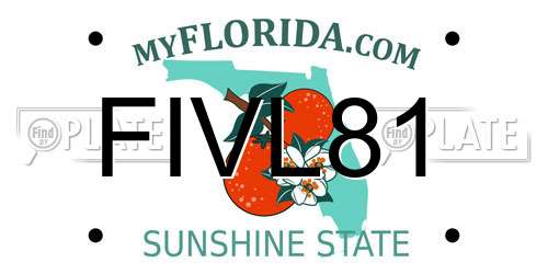 FIVL81 Florida License Plate