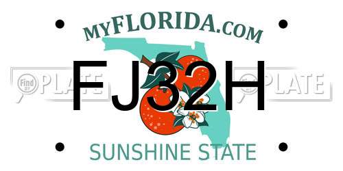 FJ32H Florida License Plate