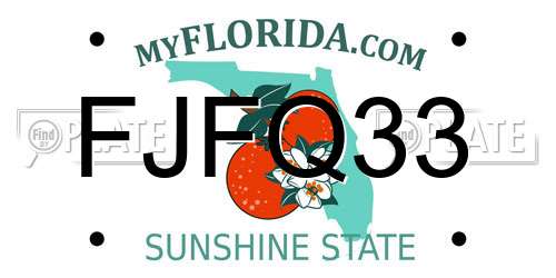 FJFQ33 Florida License Plate