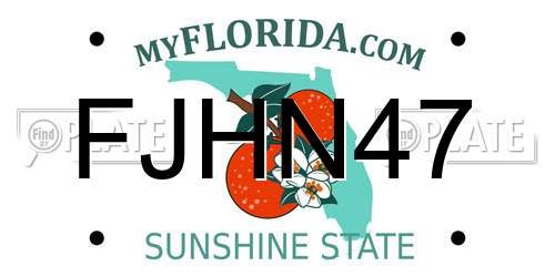 FJHN47 Florida License Plate