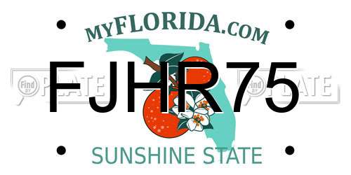FJHR75 Florida License Plate