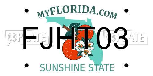 FJHT03 Florida License Plate