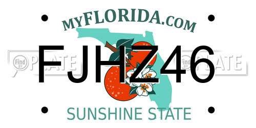FJHZ46 Florida License Plate